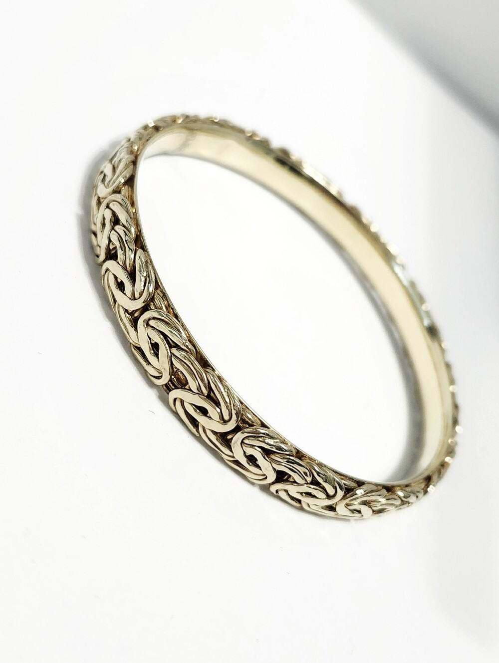Byzantine Gold over Sterling Silver Bangle Bracelet - Picture 6 of 13